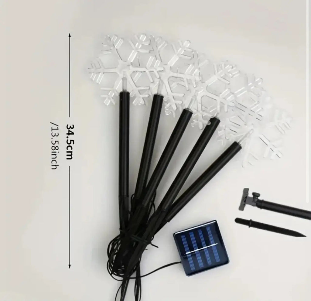 Pack 5 Luces Estacas Solares Navidad Luces Led Para Jardín - vista 12