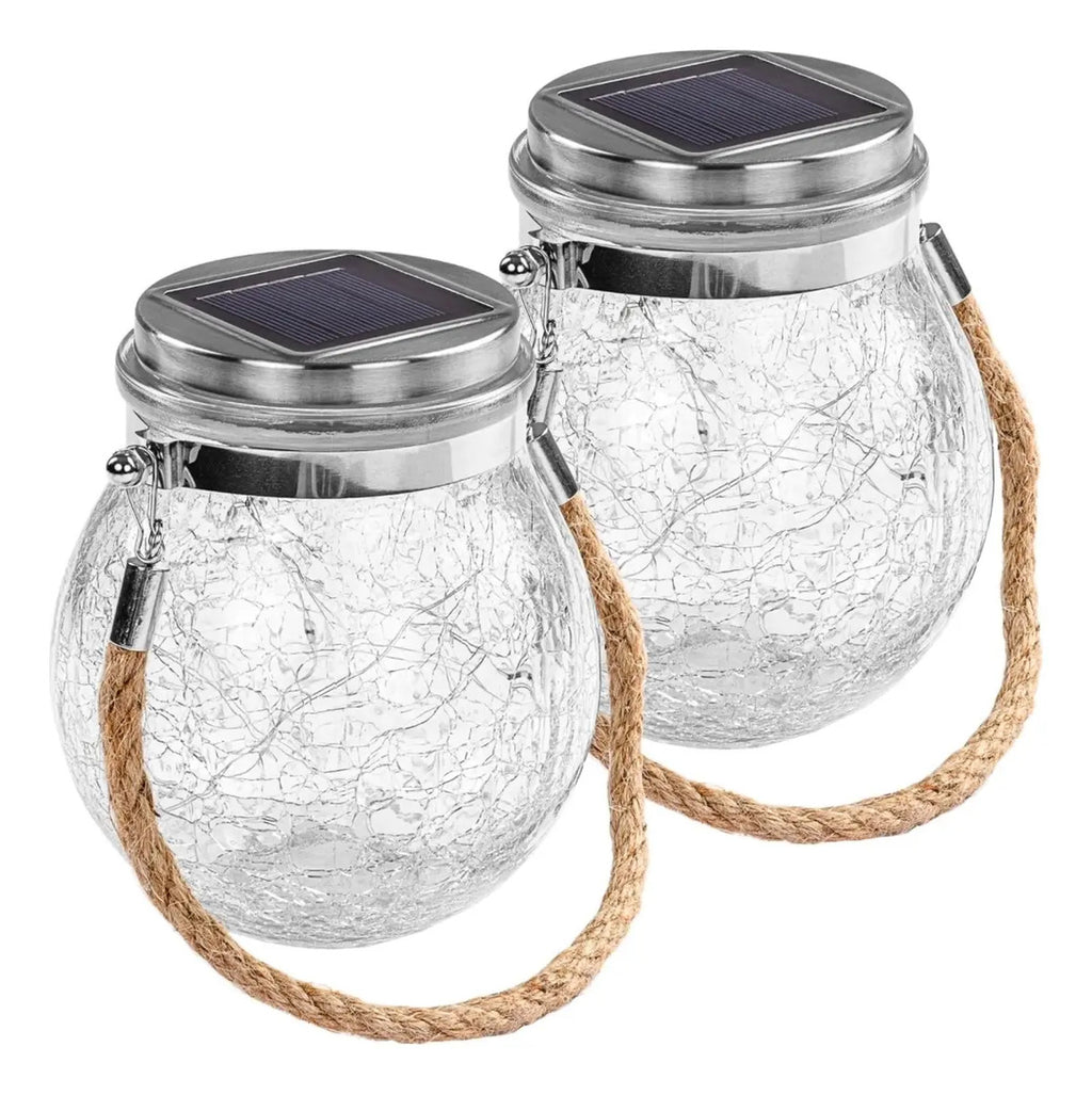 Lampara Solar Decorativa Esfera Agrietada Colgante Led - vista 10
