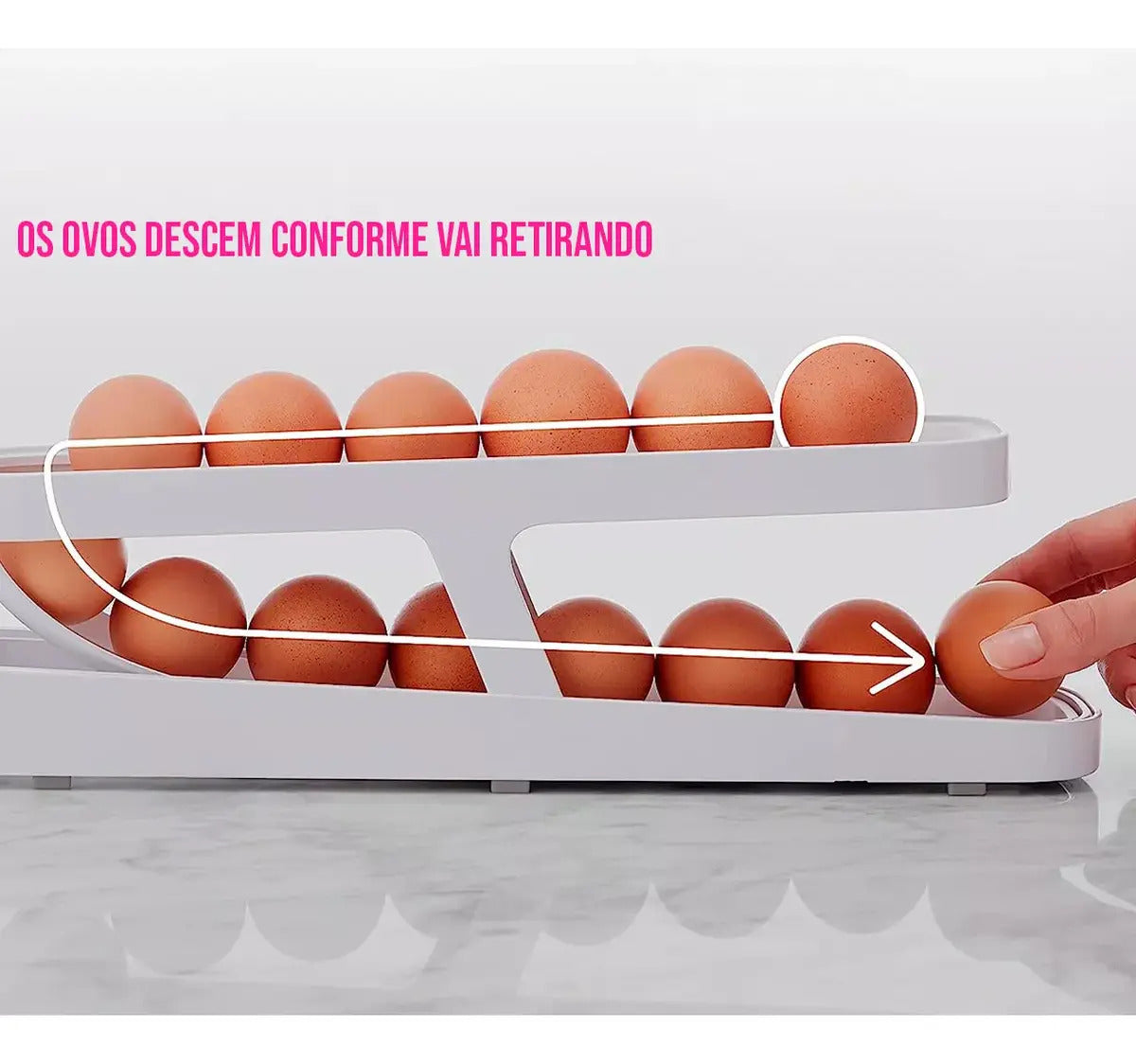 Huevera Organizador Dispensador De Huevos Automático 15 Unid - vista 9