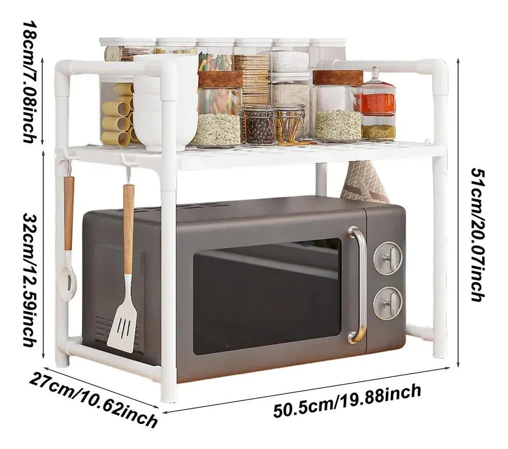 Rack Estante Organizador 2 Niveles De Cocina Para Microondas - vista 4