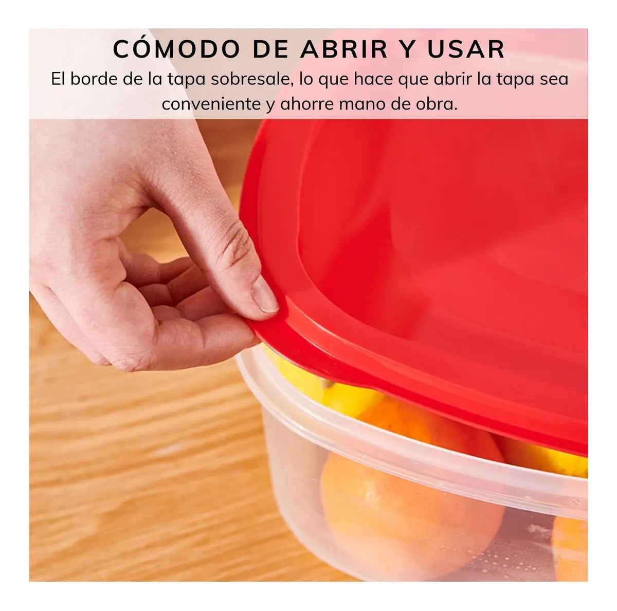 Set 5 Contenedores Hermeticos Cuadrados Taper Pote Plastico - vista 4