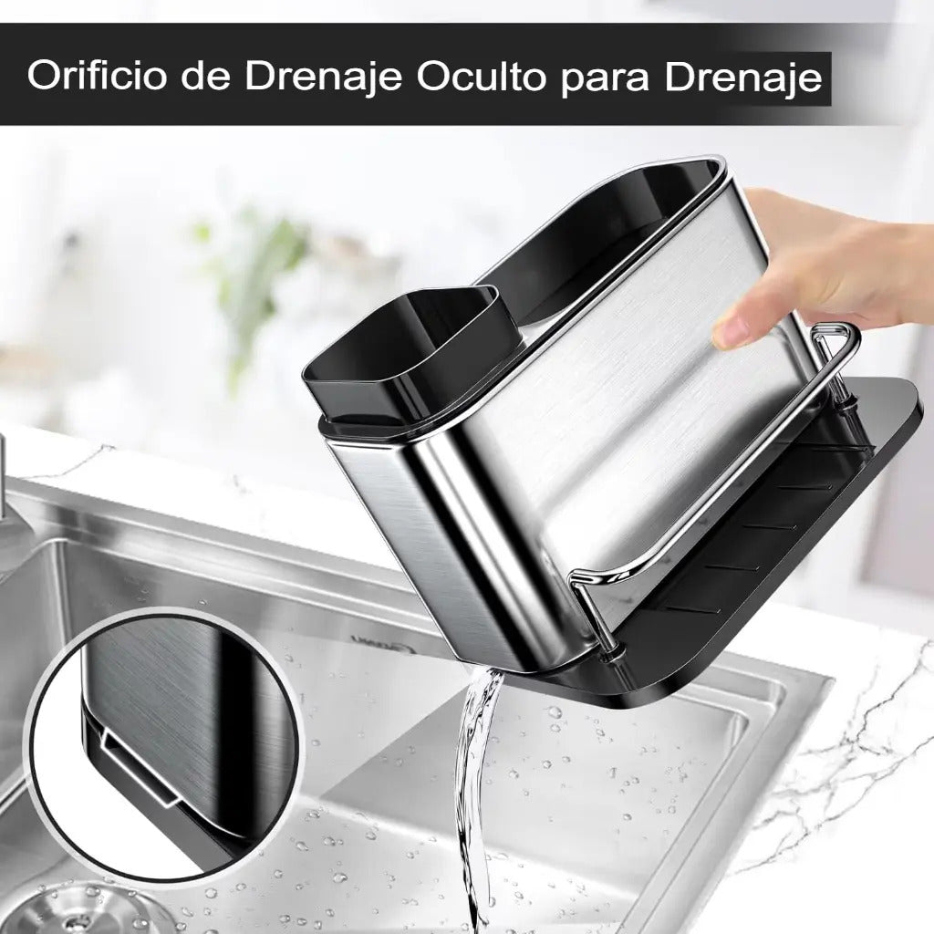 Dispensador De Jabon Con Porta Esponja Organizador Lavaplato - vista 7
