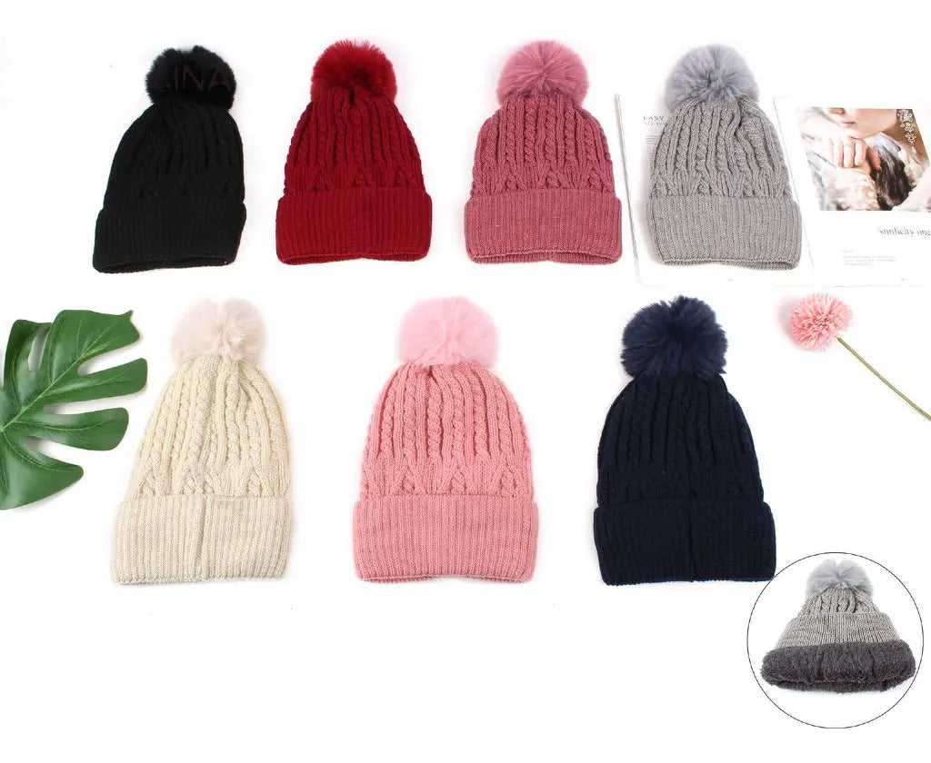 Gorro De Invierno Con Interior De Chiporro Y Pompon Peludo - vista 6