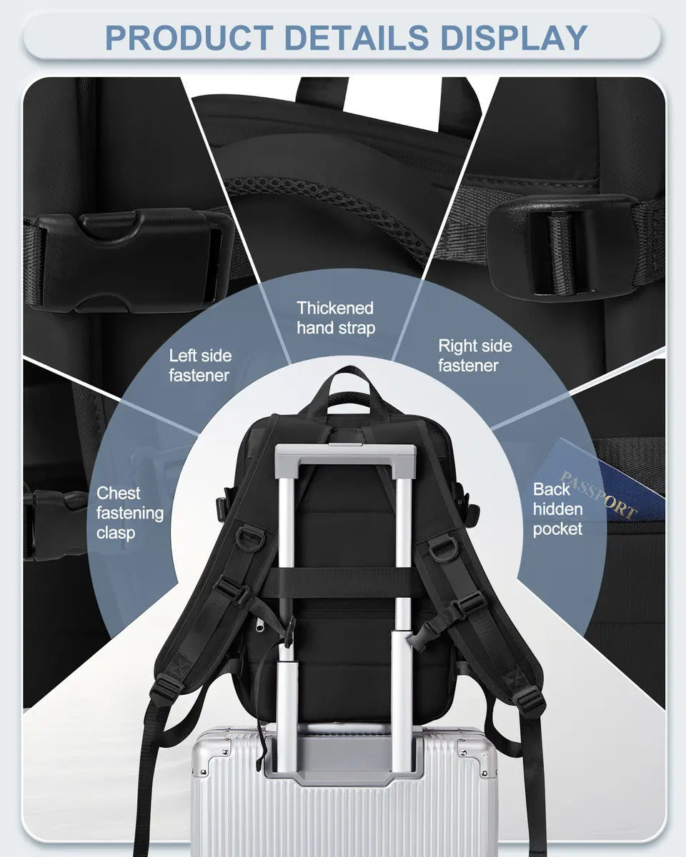 Mochila Viral Tiktok Ideal Para Cabina De Avión Con Usb - vista 7