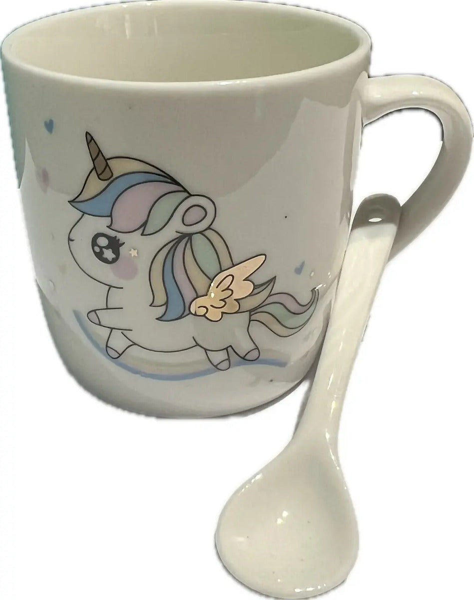 Taza De Cafe Con Cucharilla Lindo Diseño Kawaii Ideal Regalo - vista 8