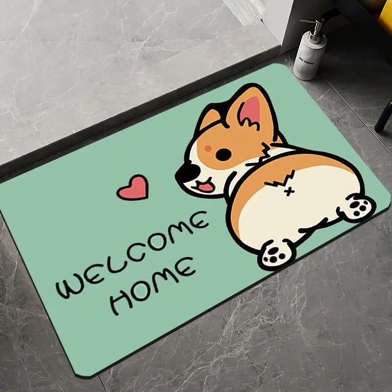 Limpia Pie Tapete Alfombra Motivo Animalitos Welcome Home - vista 5