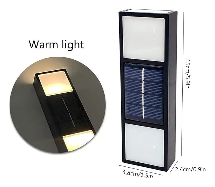 Pack 2 Luces Solares Foco Led Lampara Aplique Con Sensor Luz - vista 2