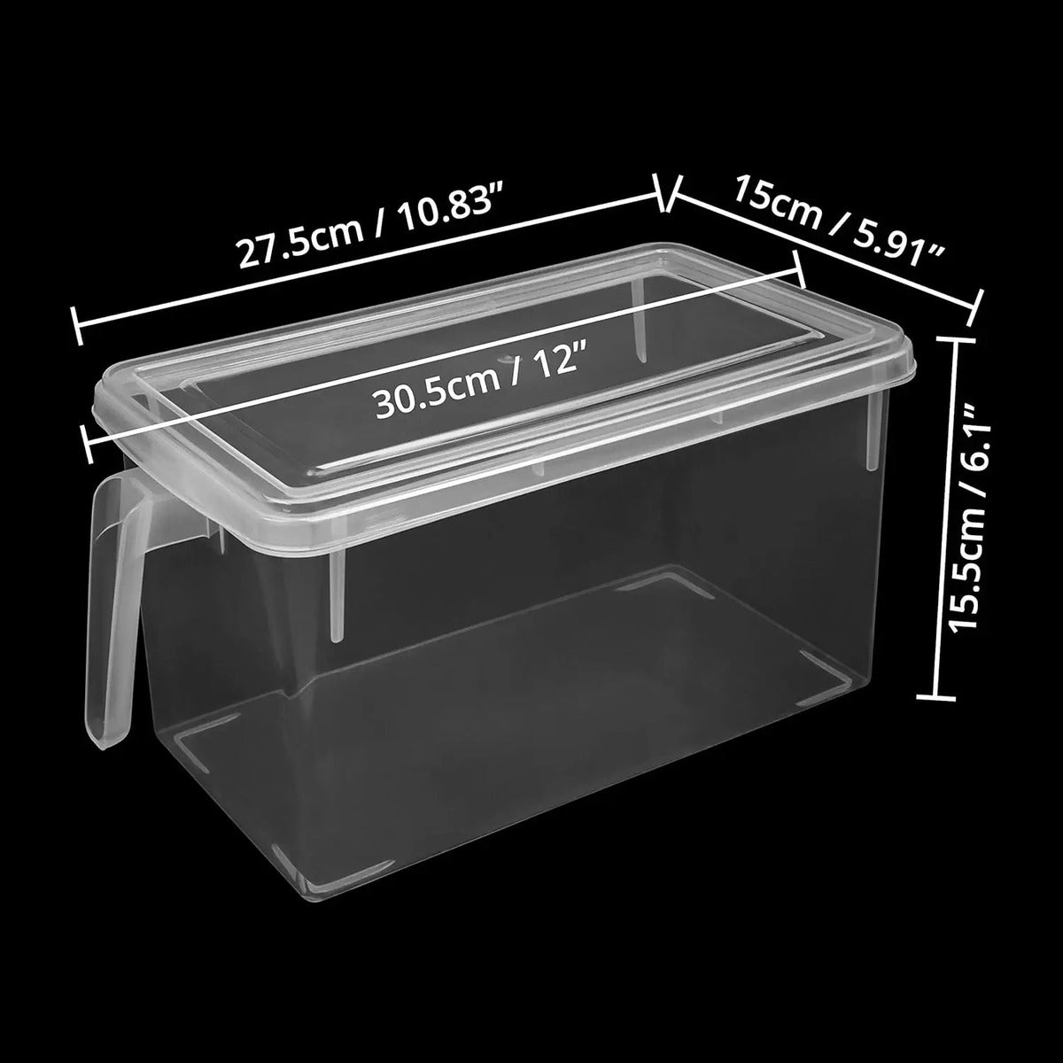 Organizador Para Refrigerador Contenedor Con Tapa Y Mango - vista 3