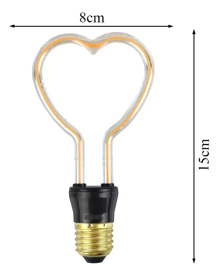 Ampolleta Vintage Led Formas Estrella Corazon Circulo Calida - vista 2