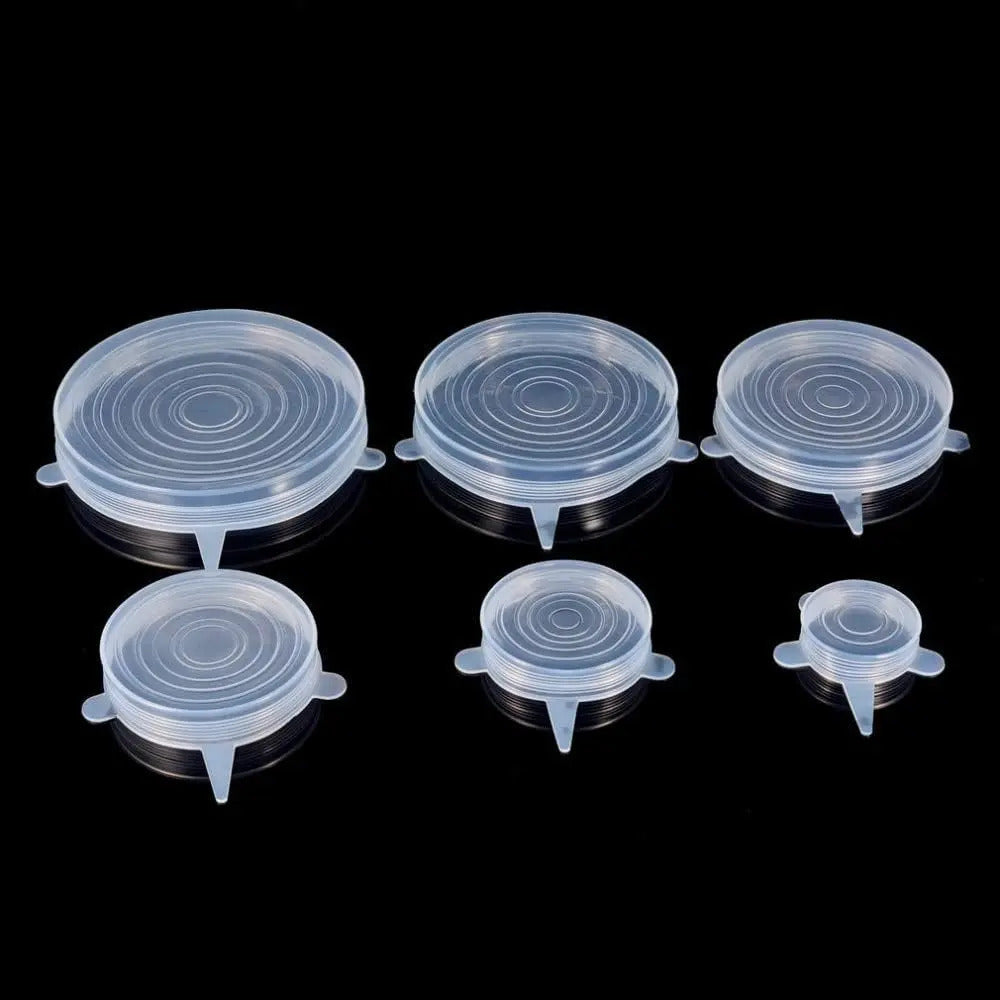 Set De 6 Tapas De Silicona Ajustables Para Alimentos Sellado - vista 5