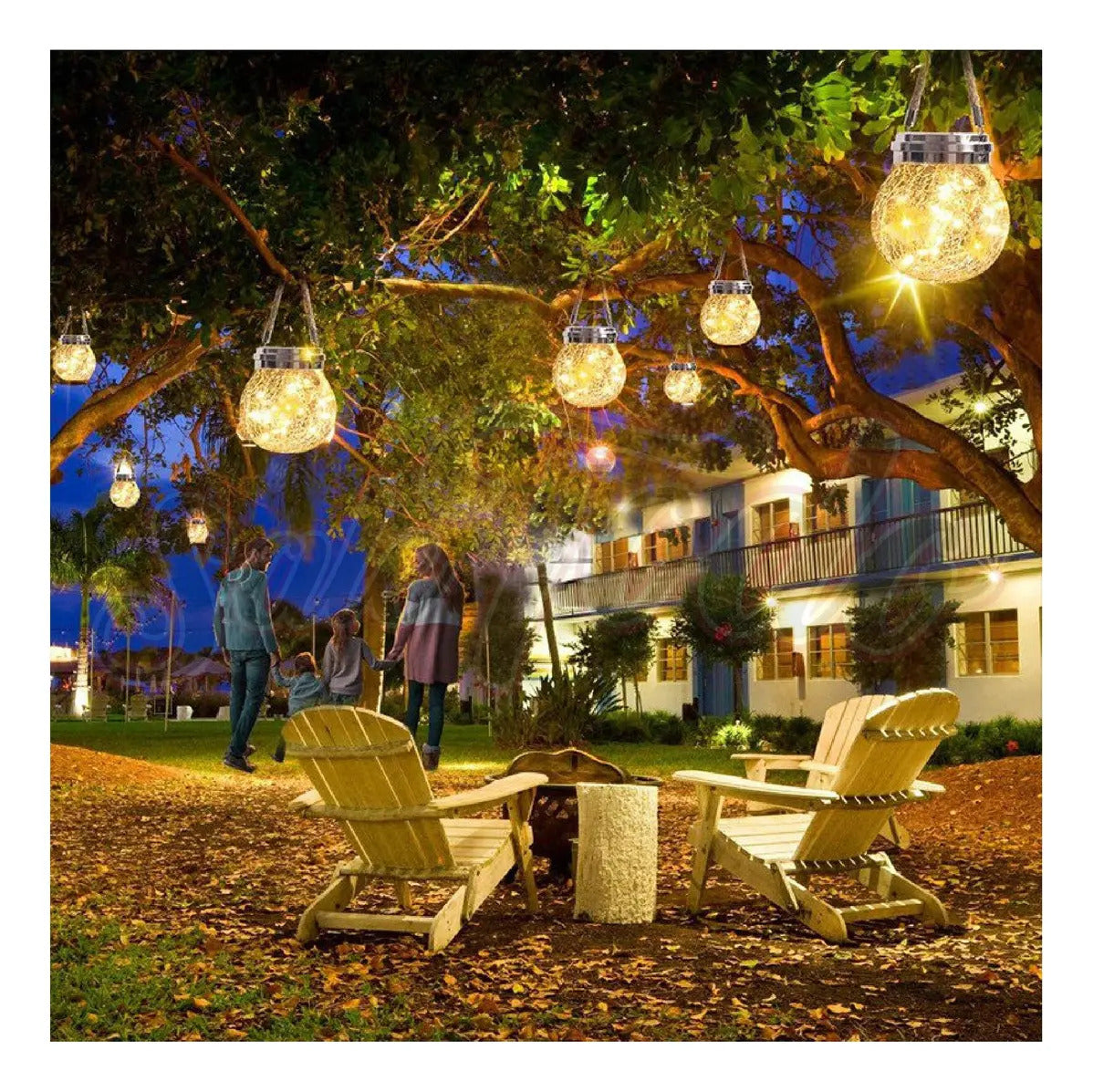 Lampara Solar Decorativa Esfera Agrietada Colgante Led - vista 6