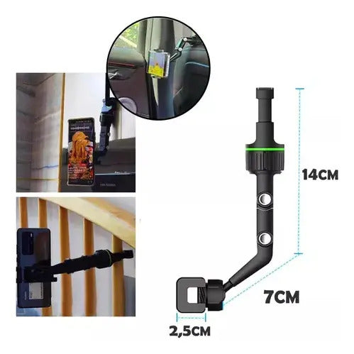Soporte Celular Auto Brazo Porta Celular Retrovisor 360 - vista 2
