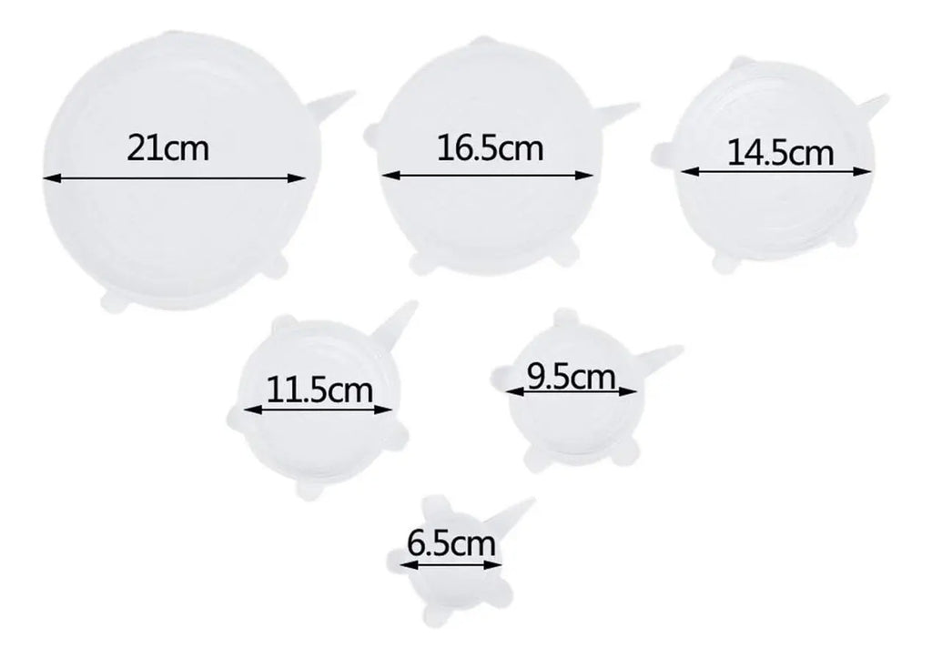 Set De 6 Tapas De Silicona Ajustables Para Alimentos Sellado - vista 2