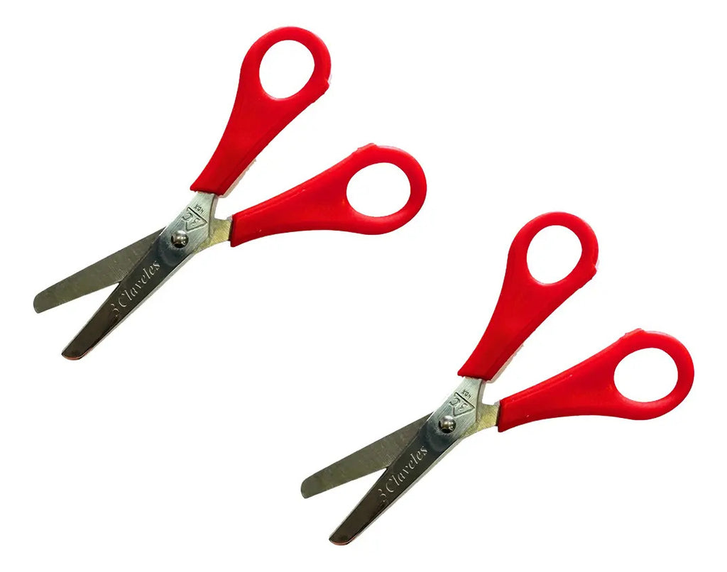 Pack 2 tijeras escolares 13 cm acero inoxidable