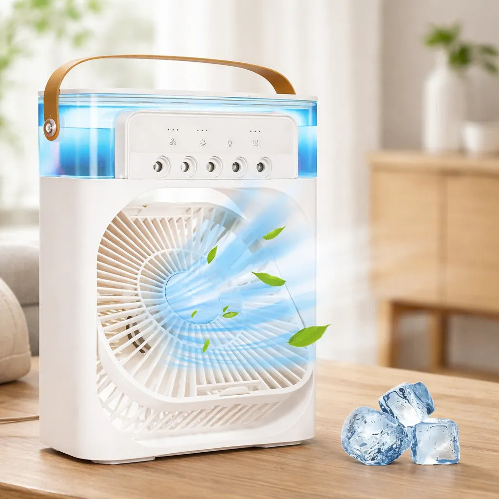 Ventilador de escritorio y humidificador LED 4 en 1