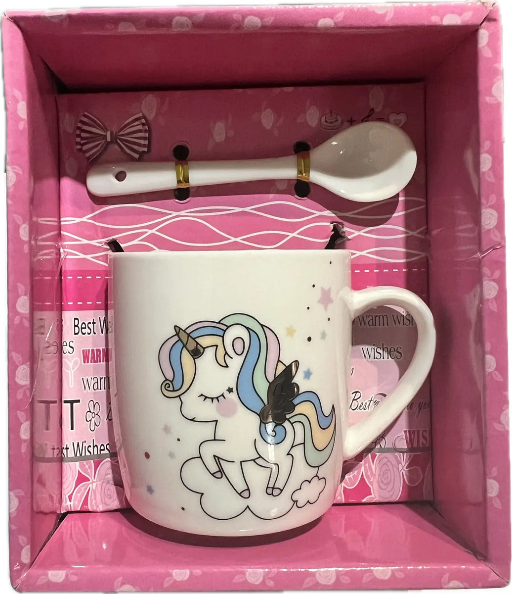 Taza De Cafe Con Cucharilla Lindo Diseño Kawaii Ideal Regalo - vista 11