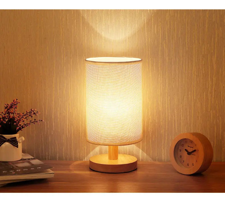 Lampara Velador Mesa Escritorio Elegante Diseño Madera E27 - vista 6