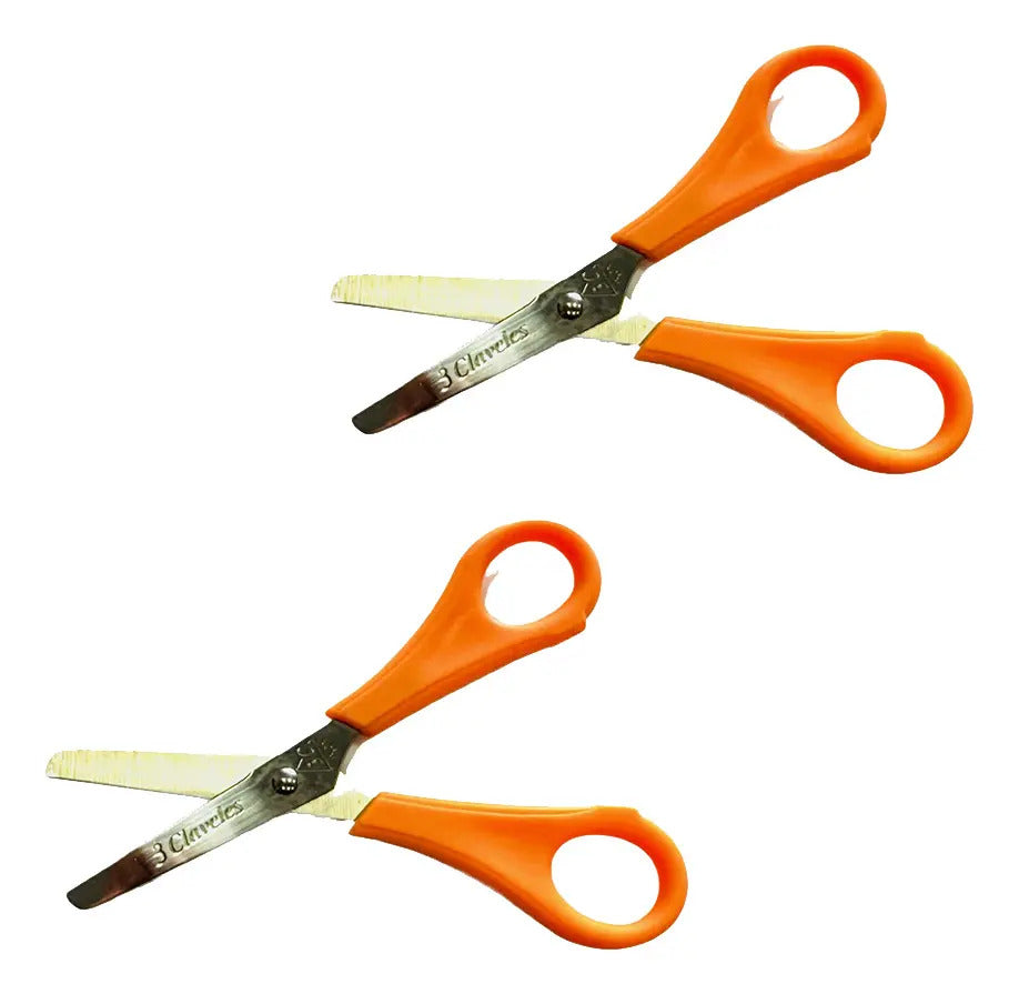 Pack 2 Tijeras Escolar 13cm Acero Inoxidable 3 Claveles - vista 7