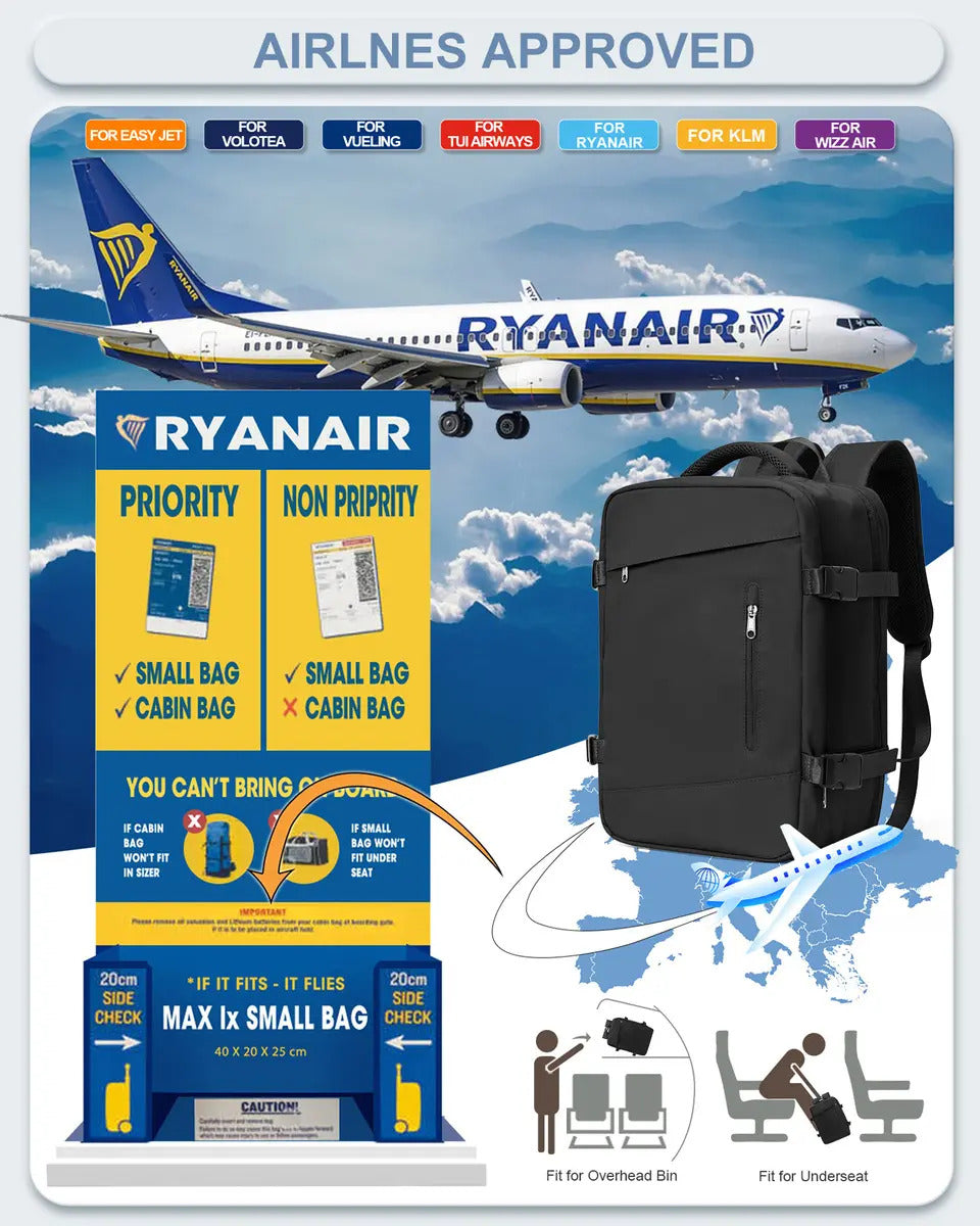 Mochila Viral Tiktok Ideal Para Cabina De Avión Con Usb - vista 6
