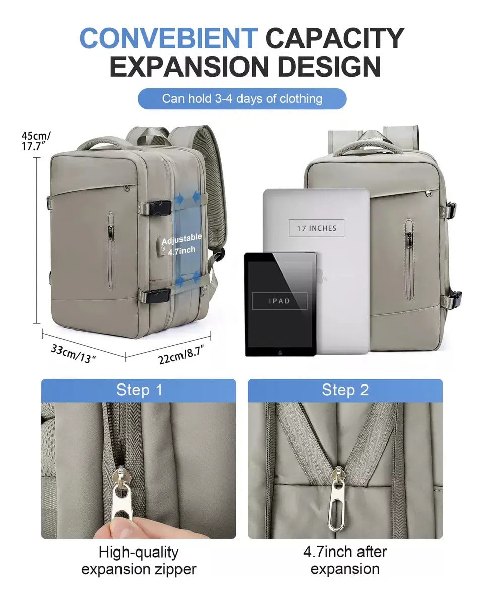 Mochila Viral Tiktok Ideal Para Cabina De Avión Con Usb - vista 10