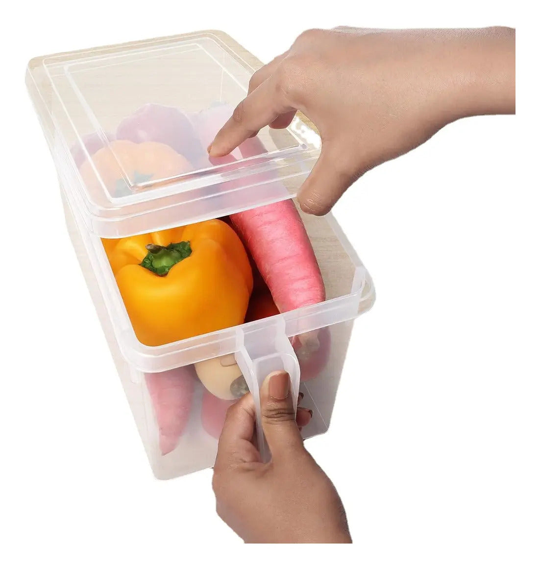 Organizador Para Refrigerador Contenedor Con Tapa Y Mango - vista 7