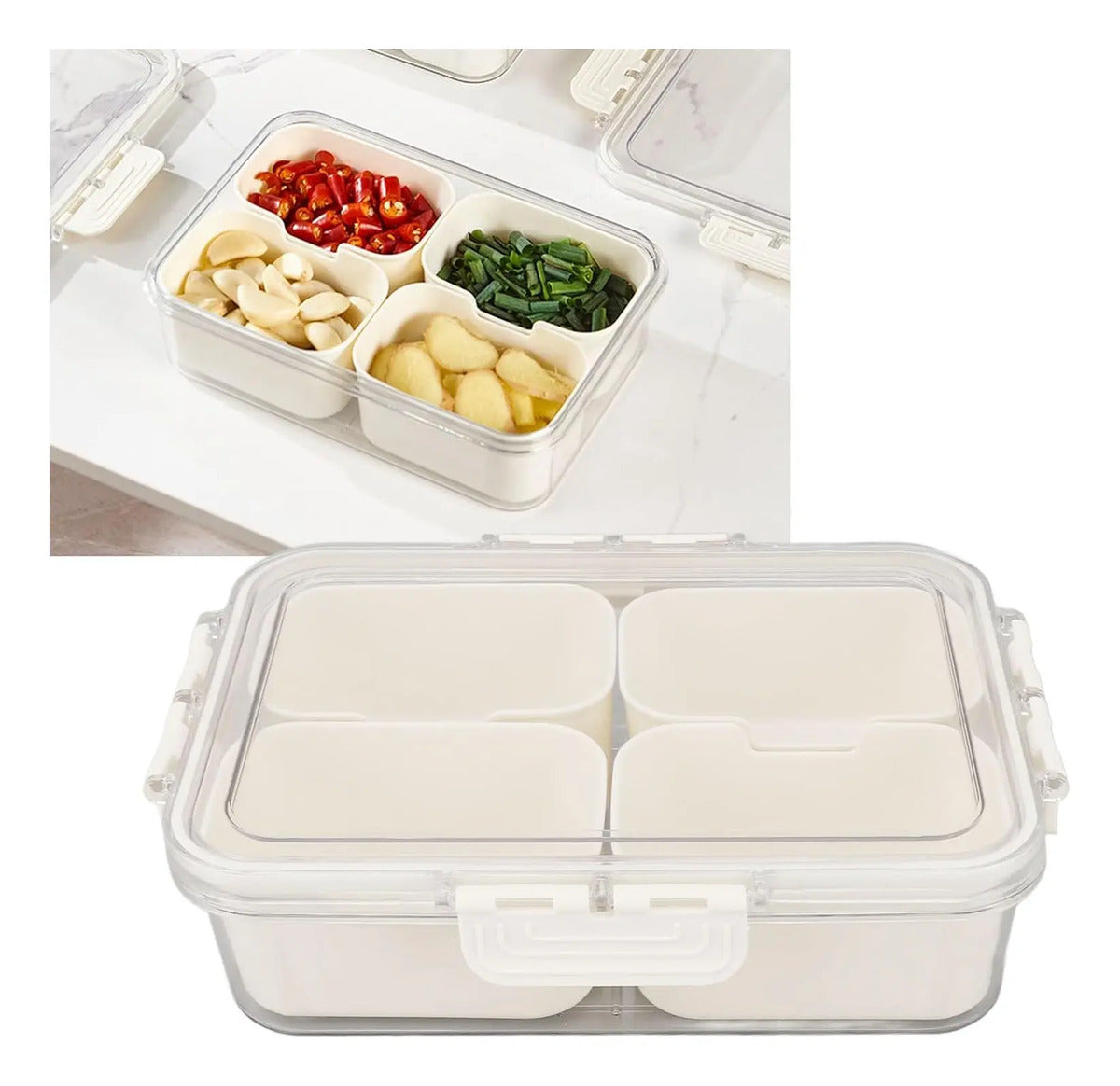 Contenedor De Alimentos Dividido Envase 4 Compartimientos - vista 3