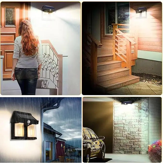 Lampara Solar De Pared Con Sensor Movimiento Aplique Muro - vista 5