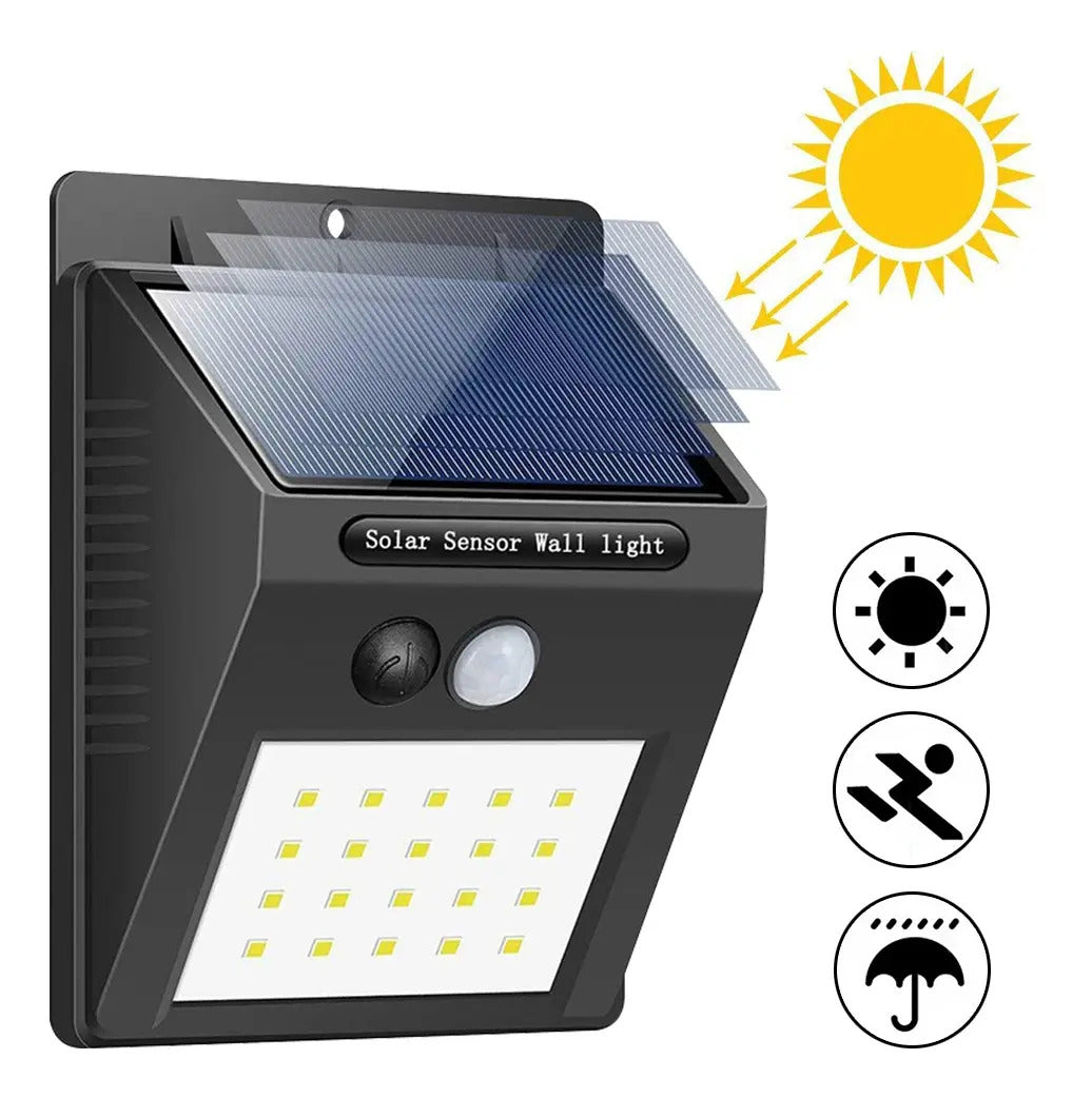 Lampara Solar Foco 30 Led Con Sensor De Movimiento Y Luz - vista 9