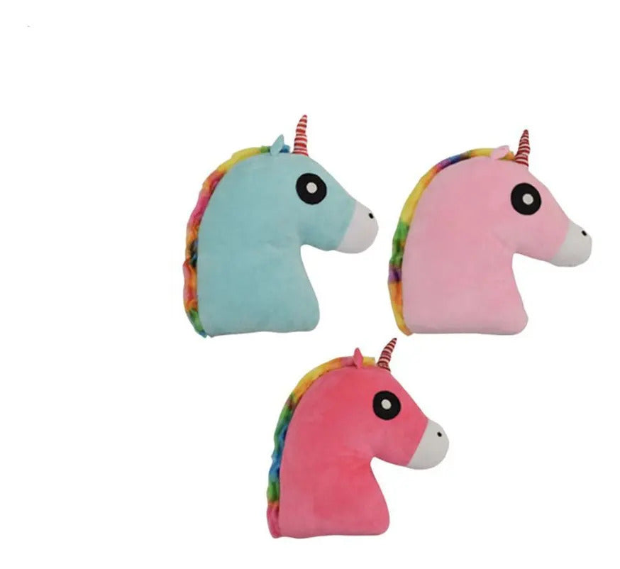 Peluche Cabeza De Unicornio Almohada Tierno Diseño Kawaii - vista 3