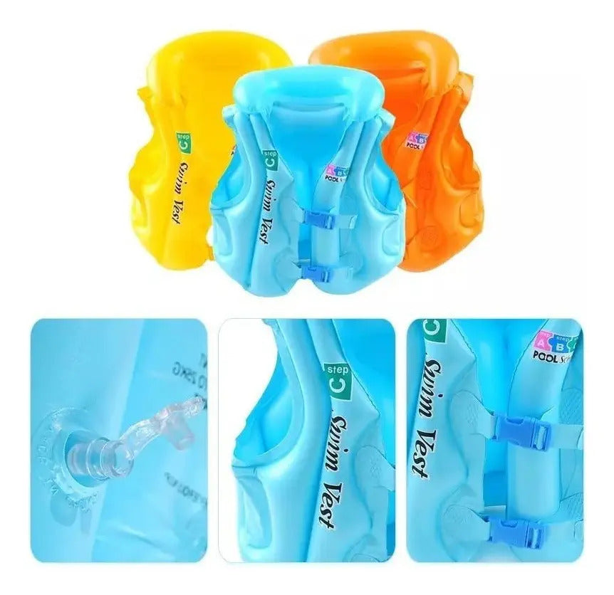 Chaleco Salvavidas Inflable Para Niños Ideal 3 A 10 Años - vista 4