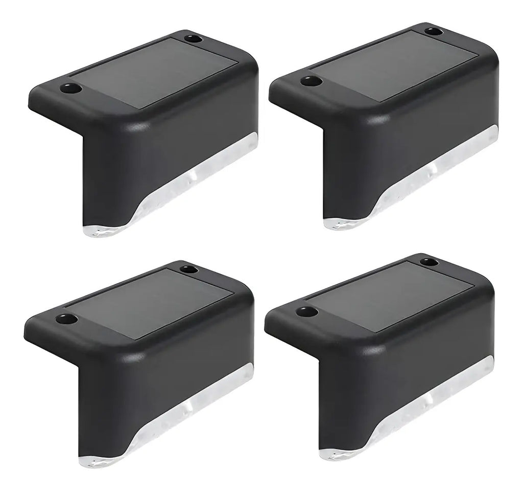 Pack 4 Focos Lampara Solar Led Escalera Pared Aplique Calida
