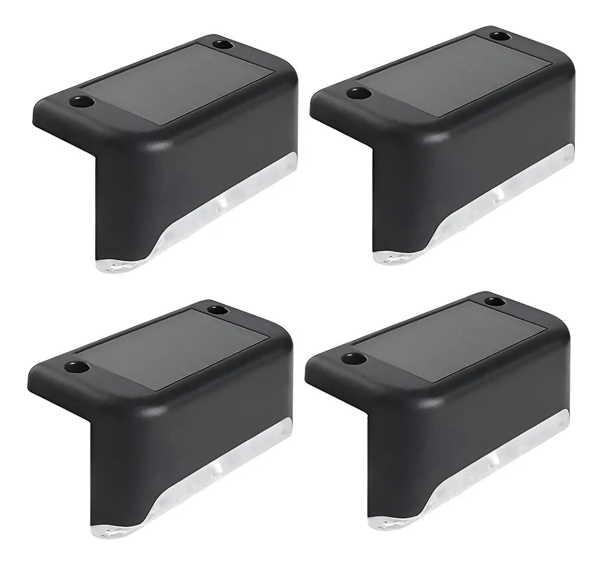 Pack 4 Focos Lampara Solar Led Escalera Pared Aplique Calida