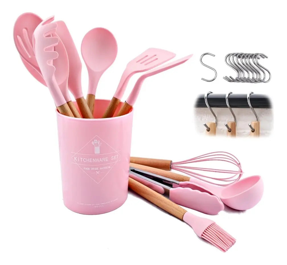 Set de 12 utensilios de cocina de silicona