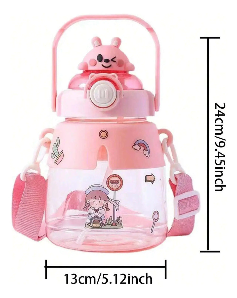 Botella Para Agua Grande Diseño Oso Kawai Colores 1.2 Litros - vista 3