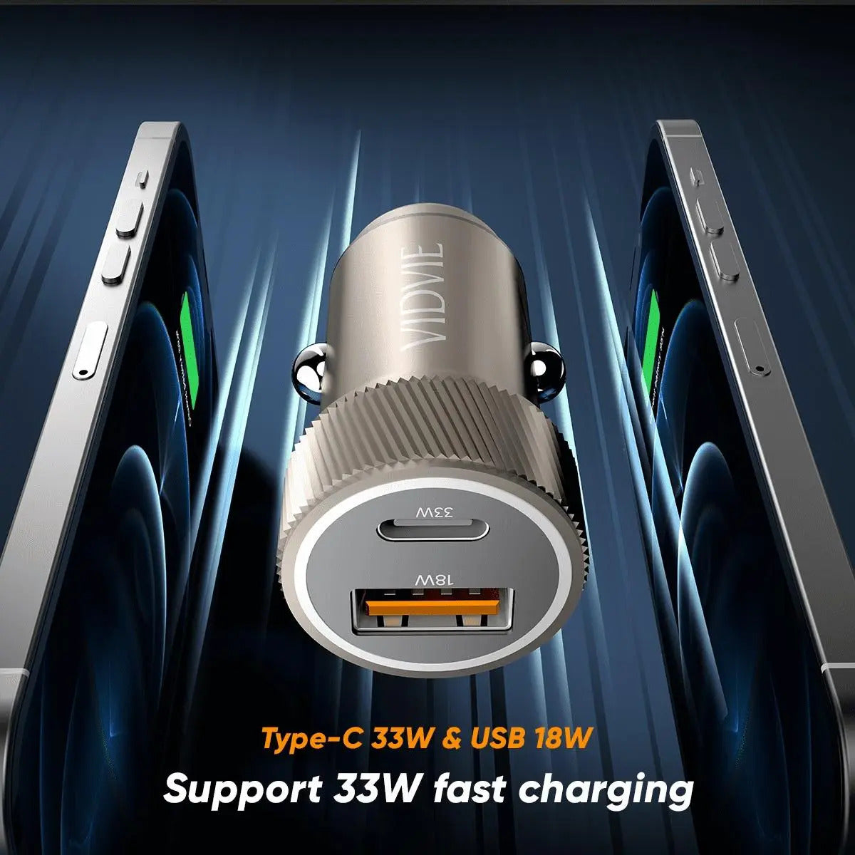 Cargador Auto Dual Usb Ytipo C 33w/18w Cargarápida(cable C-c - vista 3