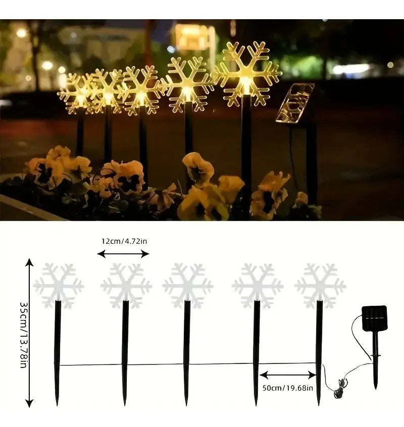 Pack 5 Luces Estacas Solares Navidad Luces Led Para Jardín - vista 7