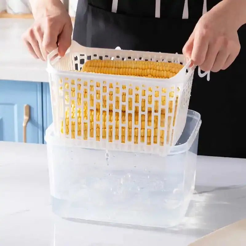 Contenedor De Alimentos Plastico Con Cesto Escurridor - vista 5