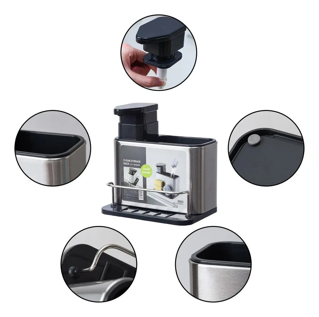 Dispensador De Jabon Con Porta Esponja Organizador Lavaplato - vista 3