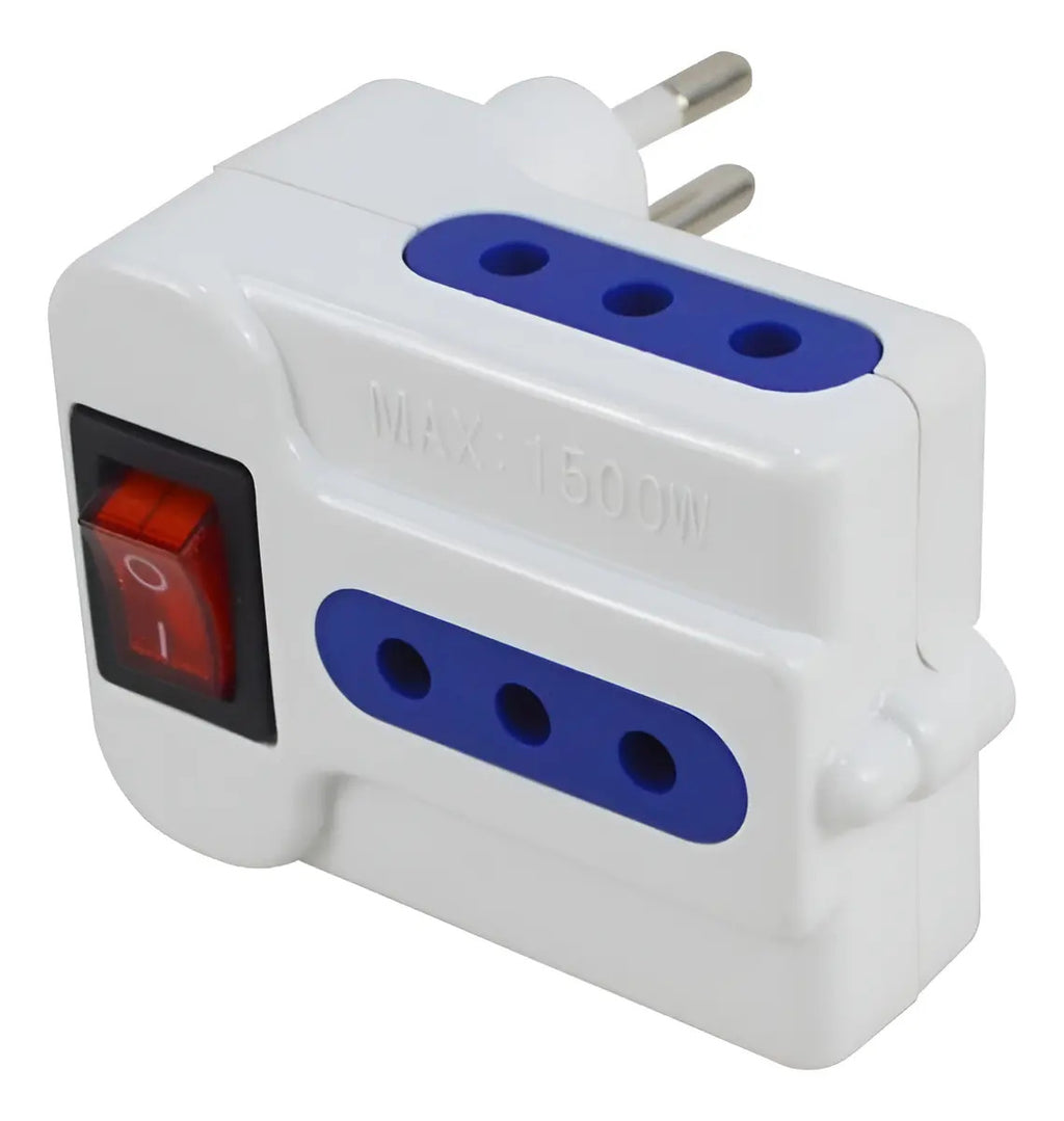Adaptador enchufe triple con interruptor 250 V