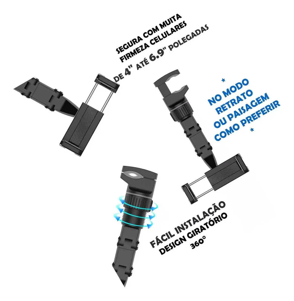 Soporte Celular Auto Brazo Porta Celular Retrovisor 360 - vista 7