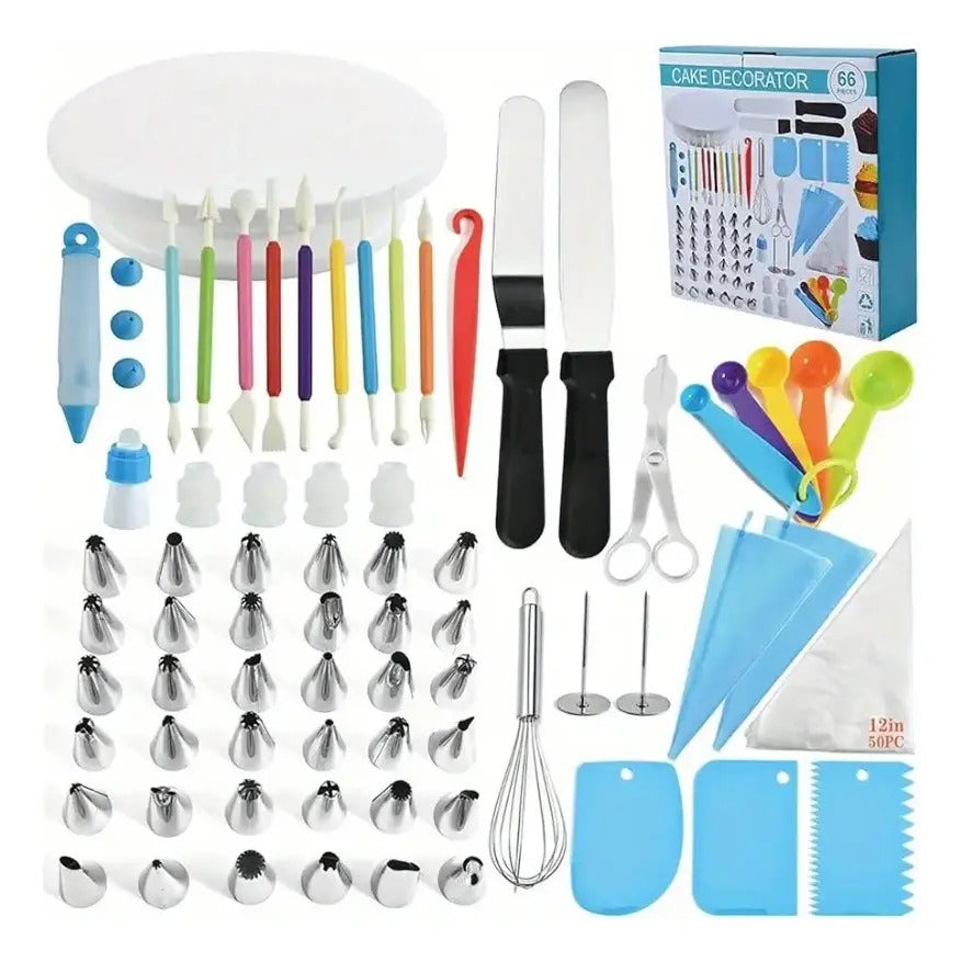Kit De 66pcs Set Decoración Repostería Con Base Para Tortas - vista 2