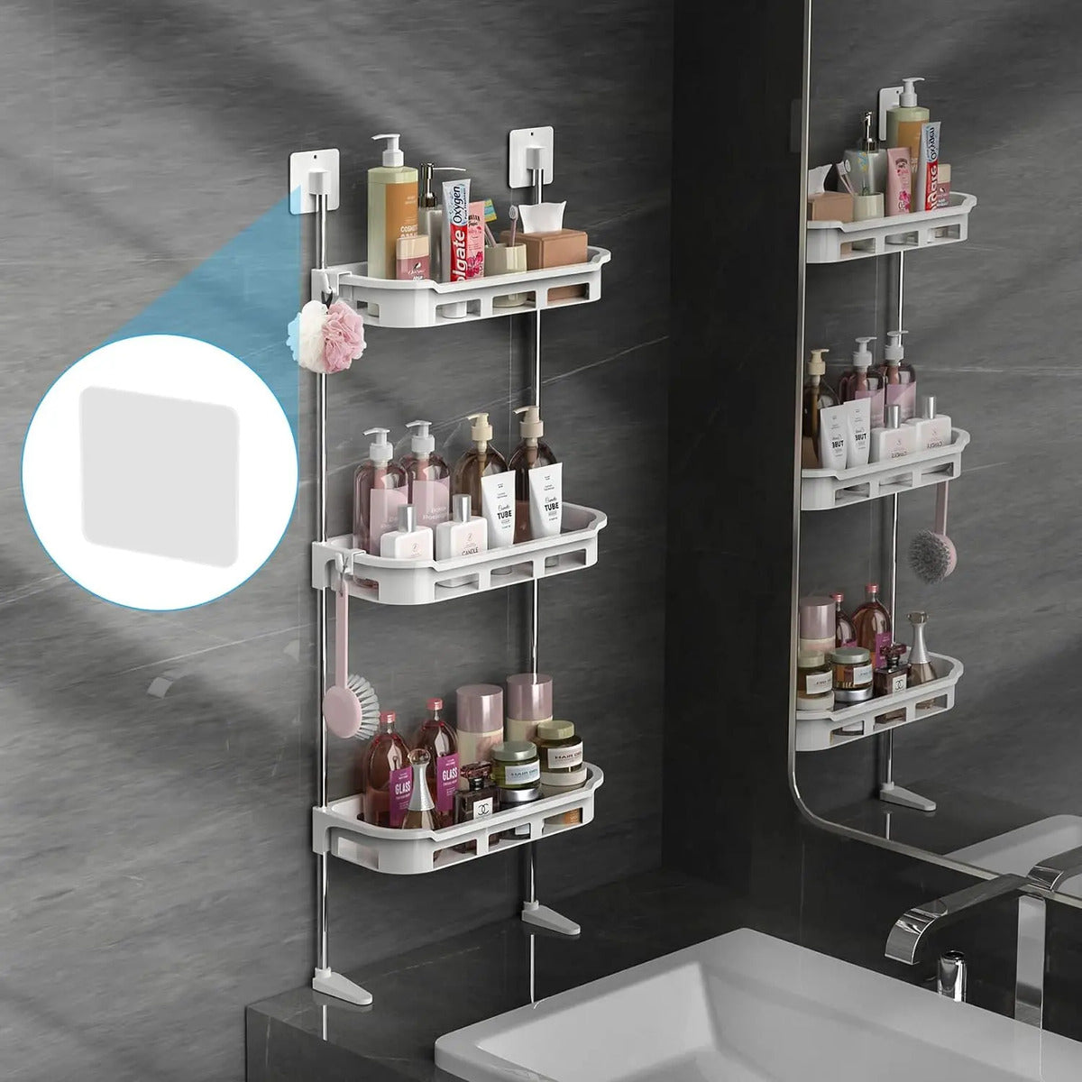 Repisa Organizadora Inodoro Baño Cocina Estante 3 Niveles - vista 5