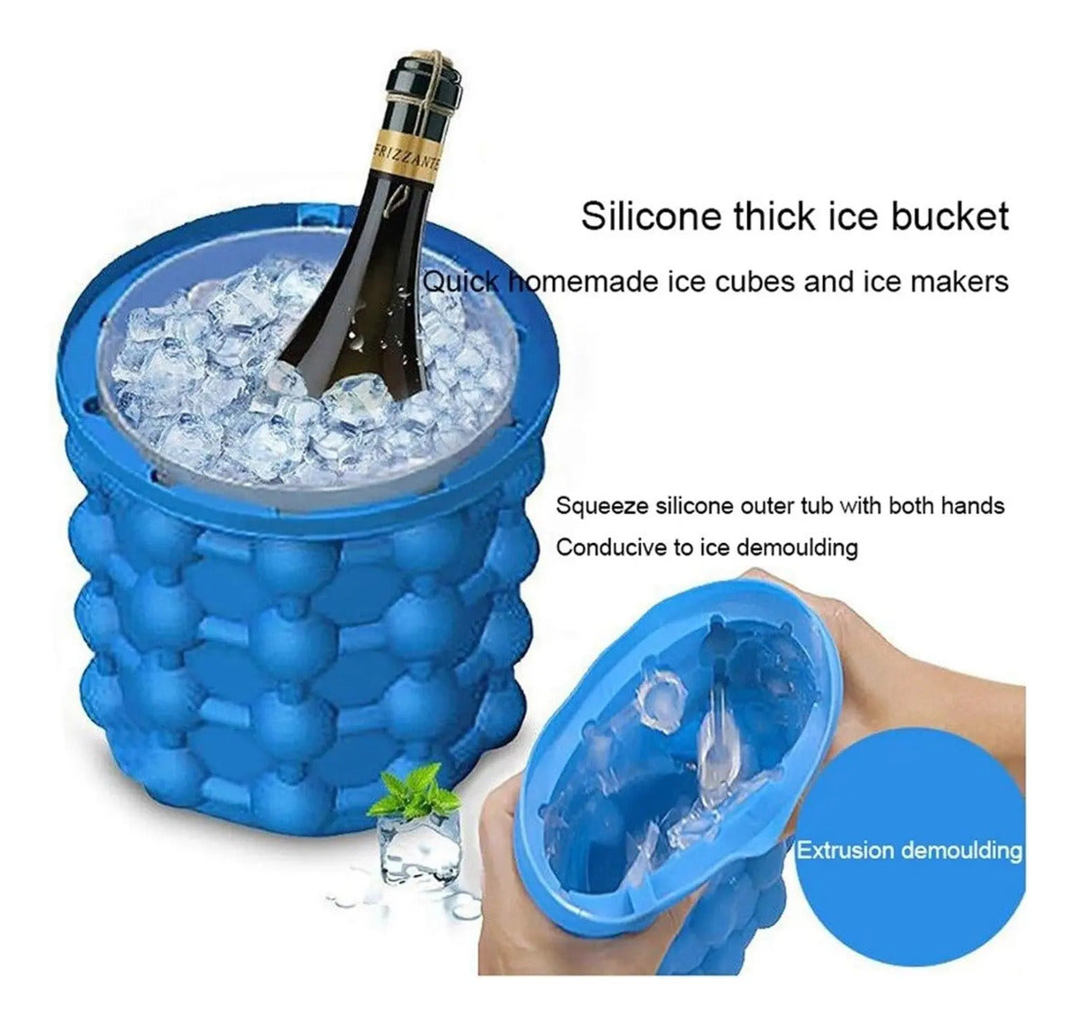 Molde Para Hacer Hielo Cubeta De Silicona Cubos De Hielo - vista 10