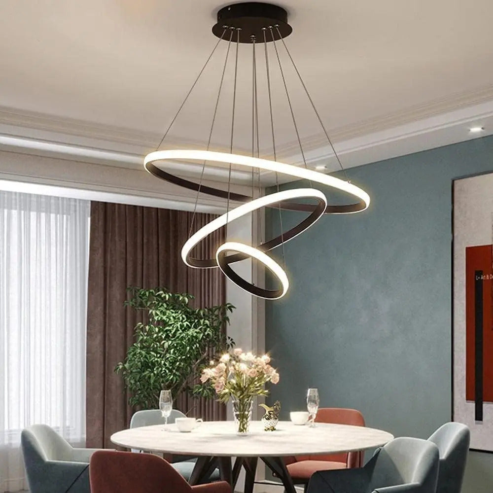 Lampara De Techo Colgante Led Diseño Moderno Triple Aro 48w - vista 3