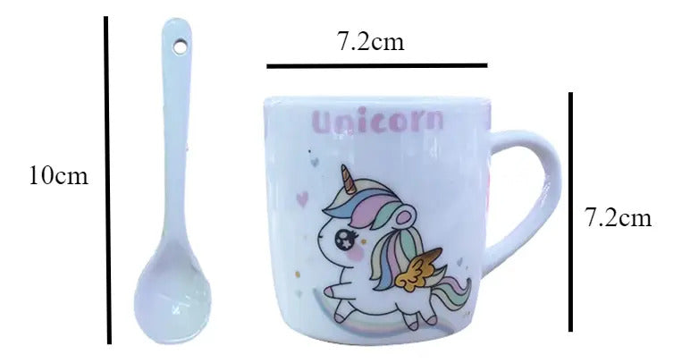Taza De Cafe Con Cucharilla Lindo Diseño Kawaii Ideal Regalo - vista 2