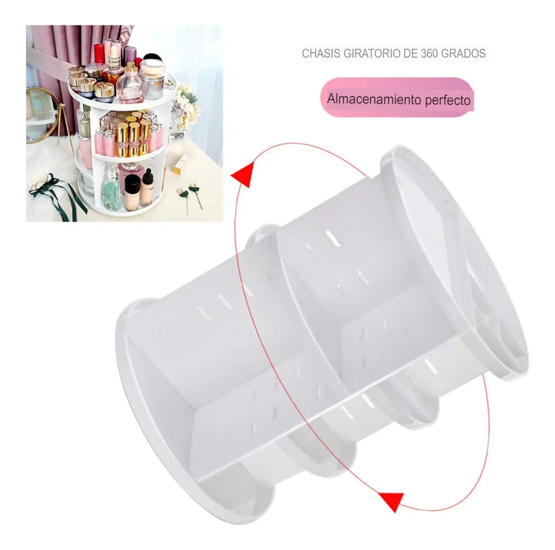 Cosmetiquero Organizador De Maquillaje Ajustable Giratorio - vista 9