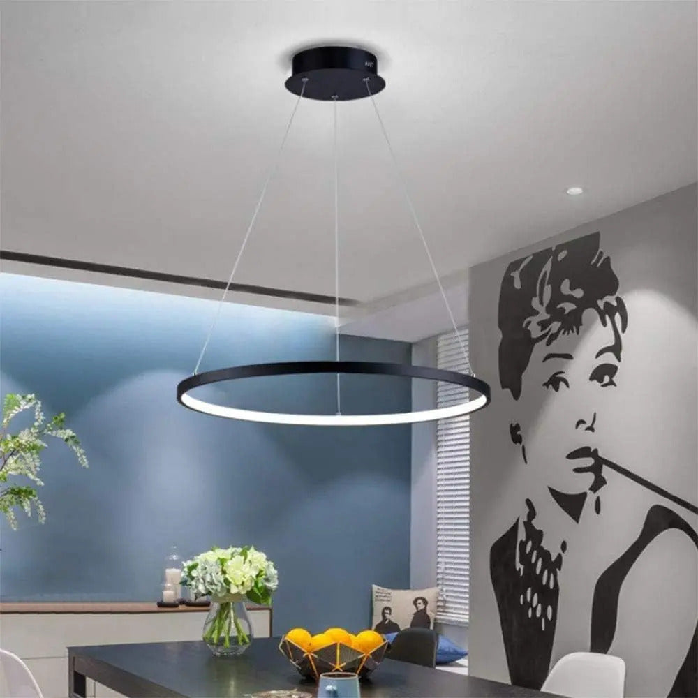 Lampara De Techo Colgante Led Diseño Moderno Aro 60cm 24w - vista 2