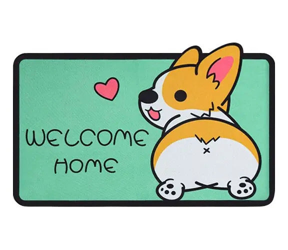 Limpia Pie Tapete Alfombra Motivo Animalitos Welcome Home - vista 4