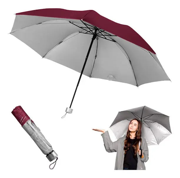 Paraguas Lluvia Plegable sombrilla Impermeable Retractil Uv - vista 19