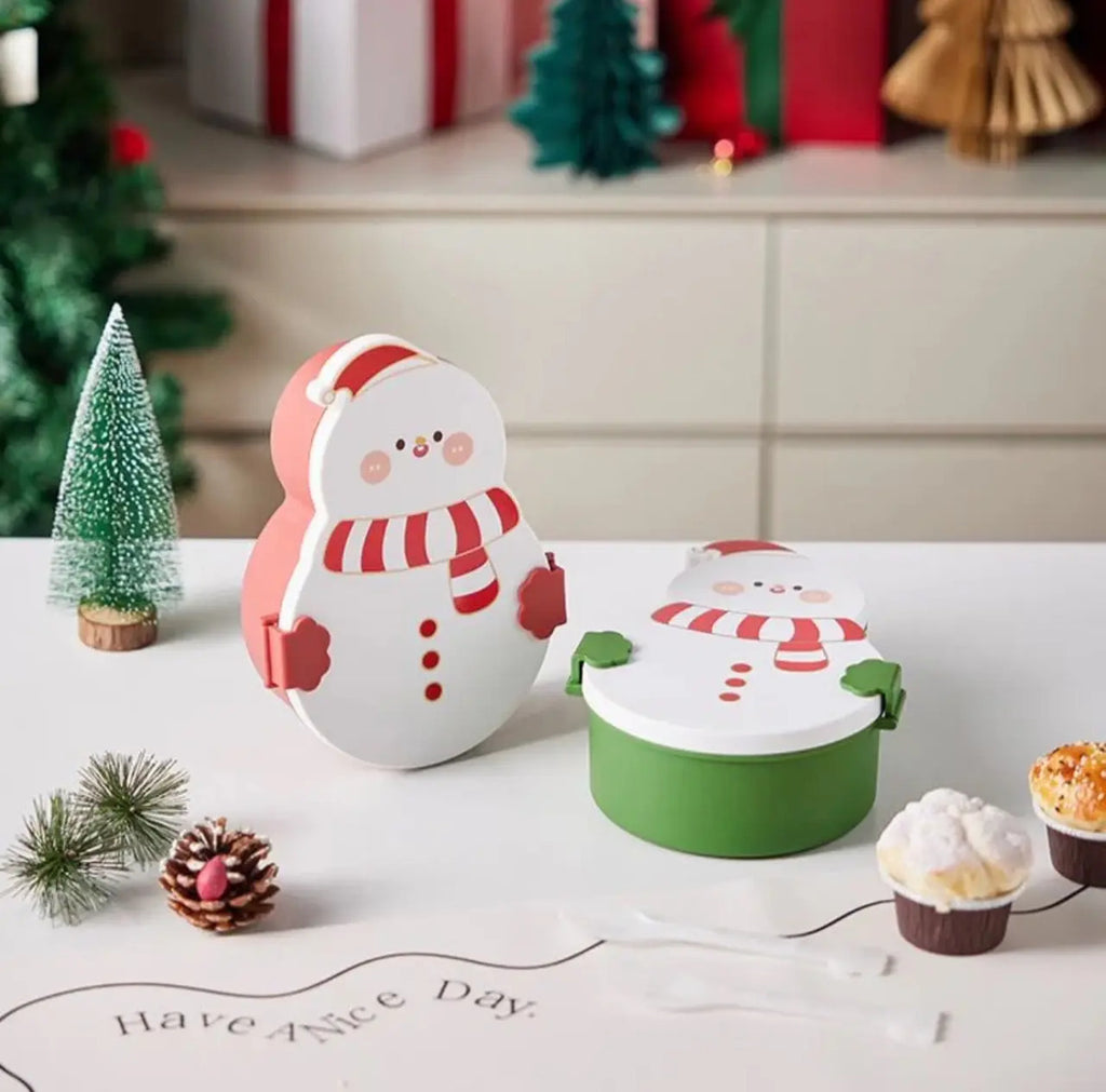 Contenedor De Alimentos De Navidad Con Division Y Cubiertos - vista 7